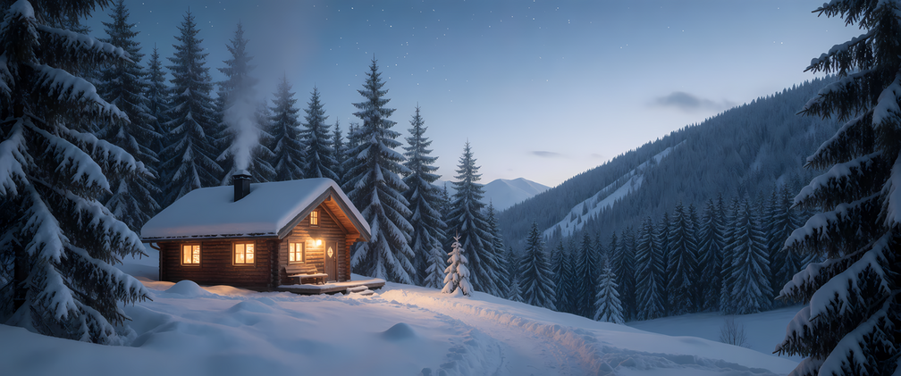 Winter Mountain Cabin
